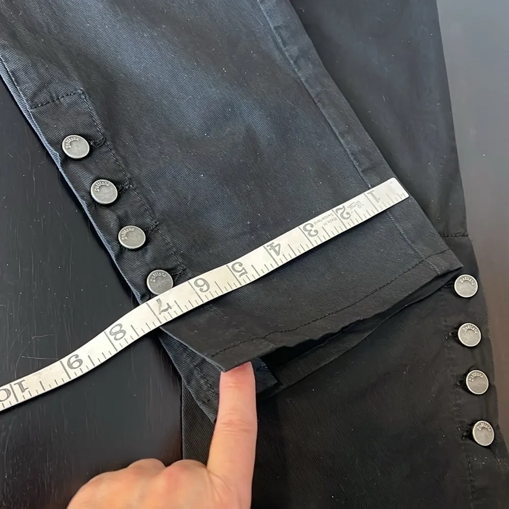 Galliano authentic black denim pants, split hem with buttons, low waist, size 27 - Image 9