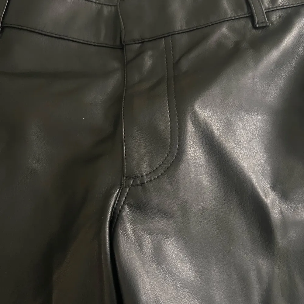 Free People Soft Black Leather Pants - Image 4