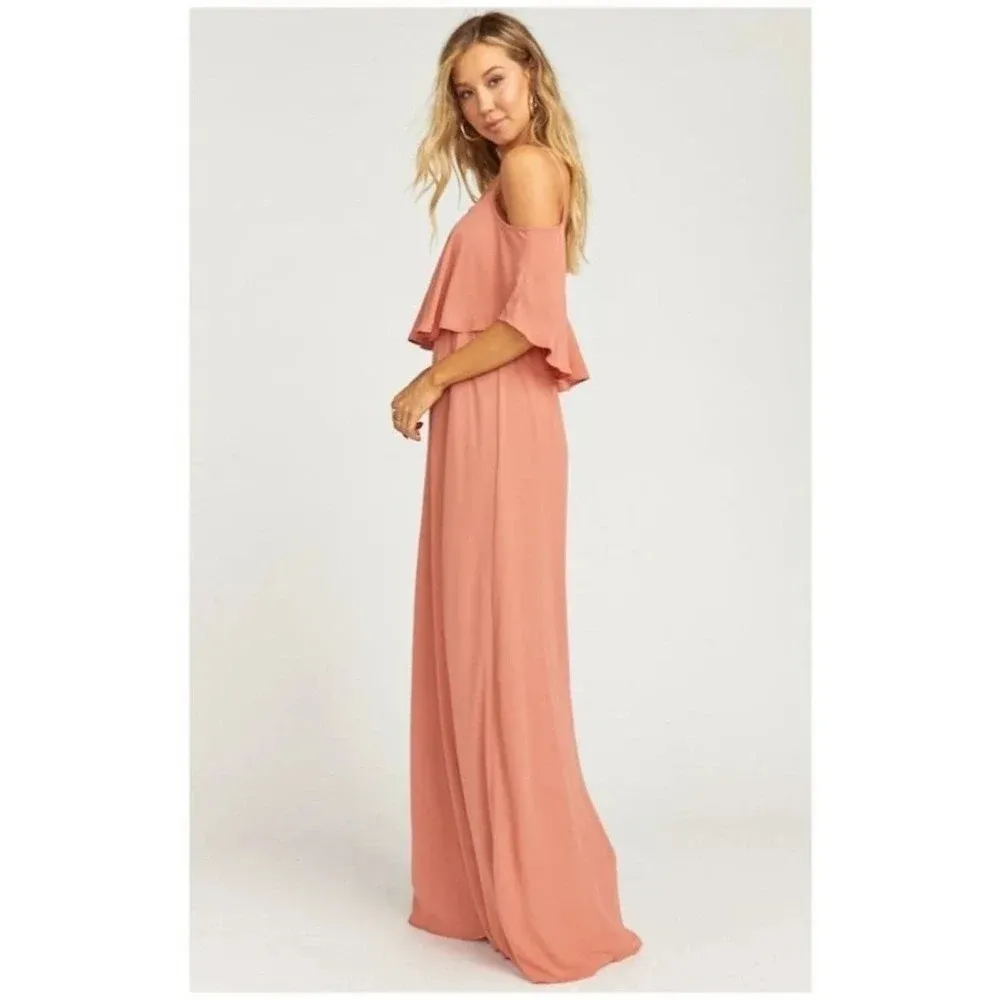 Show Me Your Mumu Caitlin Ruffle Maxi Dress Rustic Mauve Special occasion Size S - Image 4