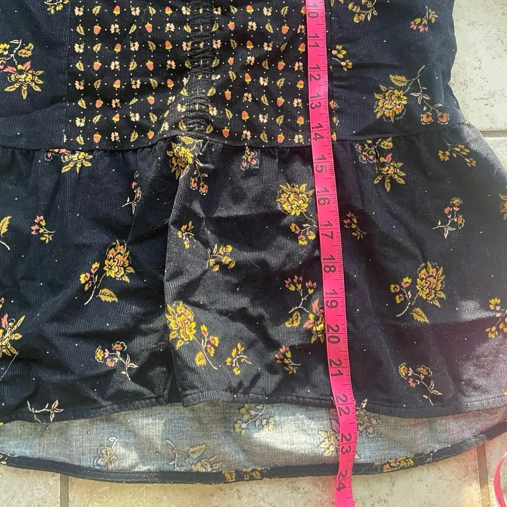 Madewell Corduroy Acorn Foulard Top Cord Floral True Black - Image 15