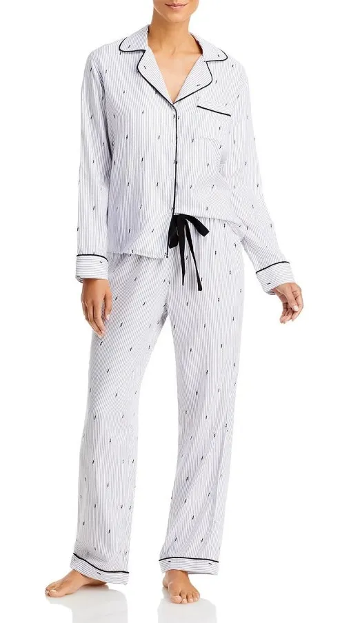 Rails Sz M Clara Pajamas Flocked Lightning Pinstripe PJ Set Matching - Image 2