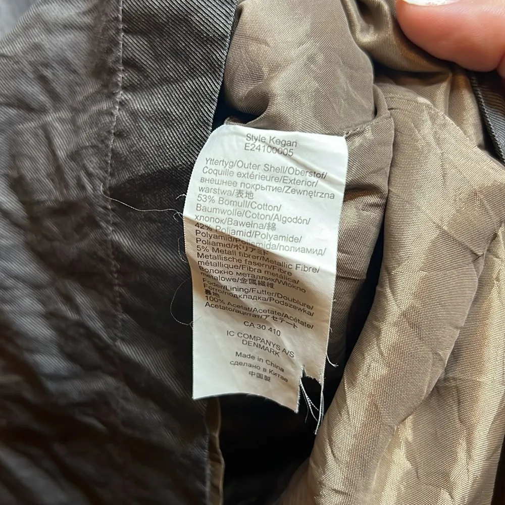 Part Two Kegan Copenhagen Crinkle Sweden Pleat Button Short Sleeve Dress Cotton Gray Size 10 - Image 9