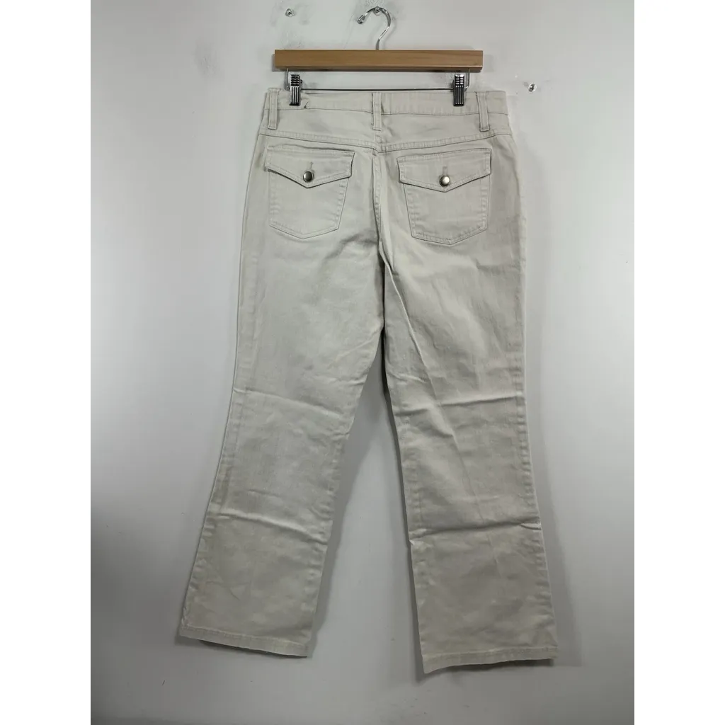 Womans Excellent Condition Fashion Bug Stretch Cream Jeans 12 Flared 0104/L-2 - Image 2