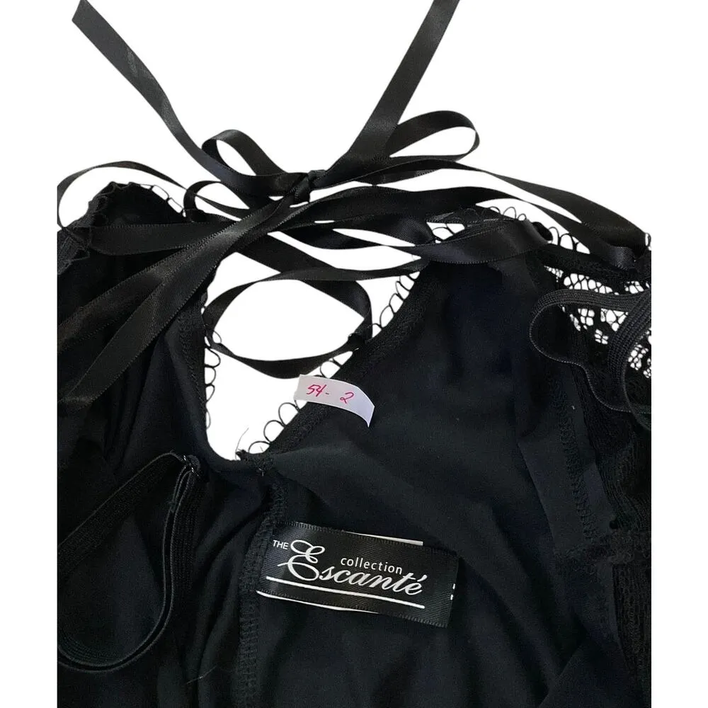 Escante Black Lace Lingerie Top Sleepwear/Intimate Women Size Medium | 54 - Image 4