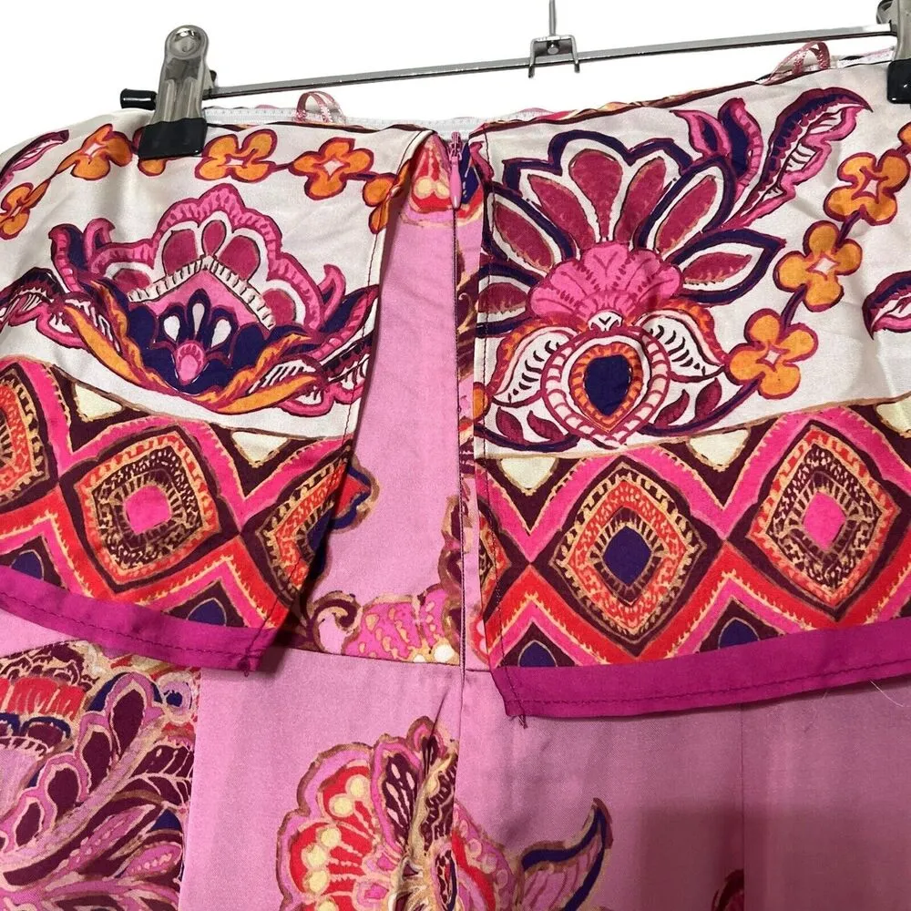 Zara Multicolored Wide Leg Strapless Jumpsuit Bloggers Favorite New Size XS - Image 11