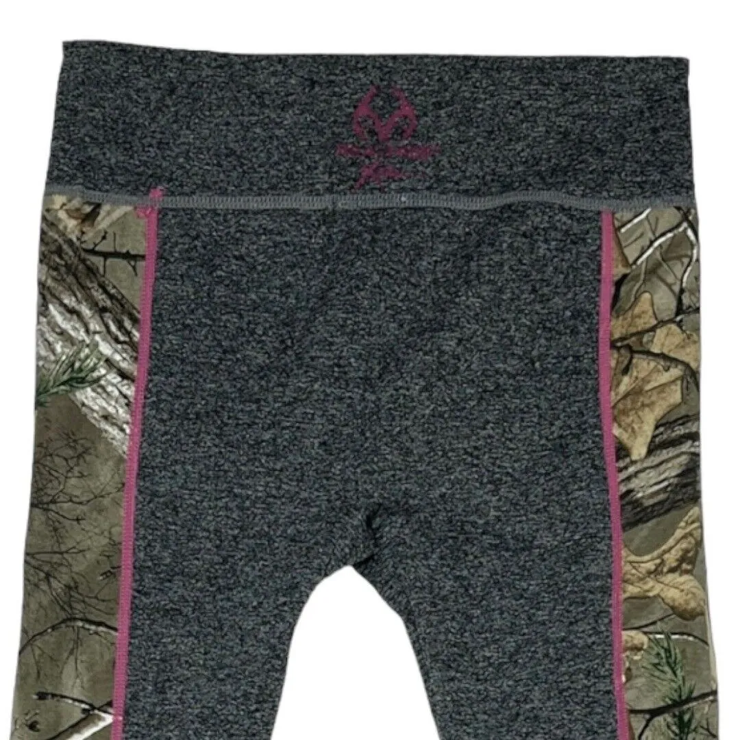 Realtree Camo Women's Cropped Legging Heather‎ Gray Green Camo Pink Accents S/M - Image 4
