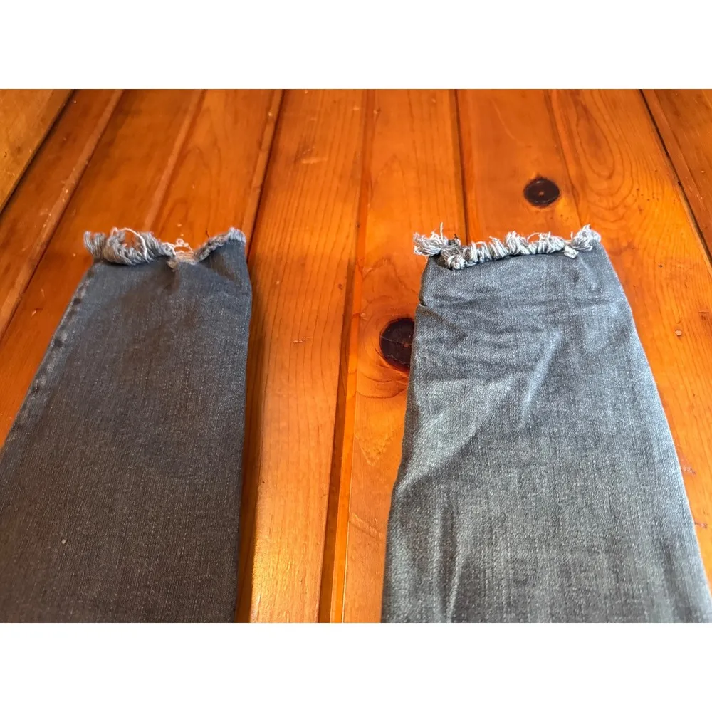 KanCan Ankle Skinny Jeans Frayed Hem Gray/Black Wash Denim‎ Size 28 Gray - Image 4