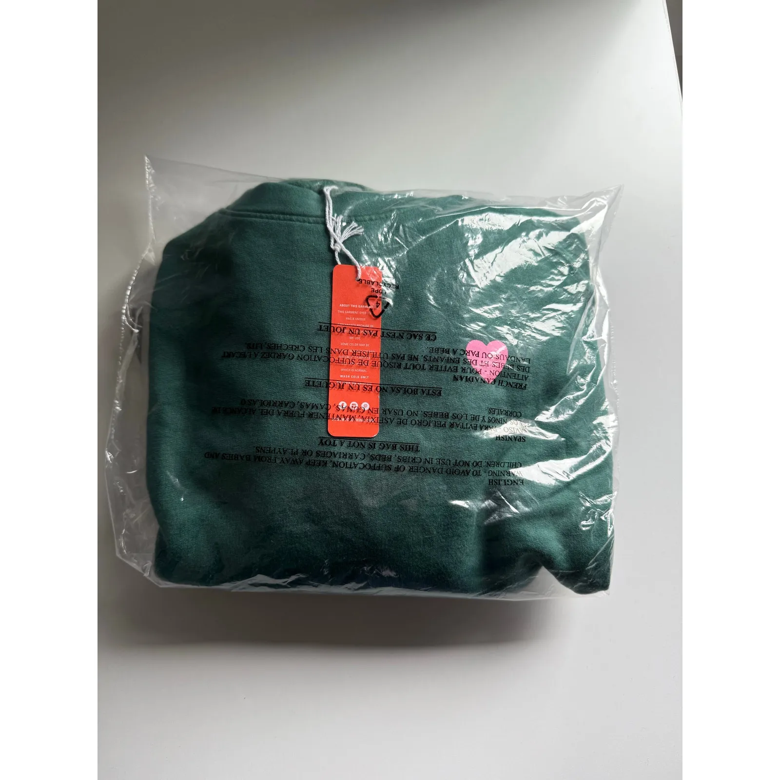$128 New Sundry Jade with Pink Heart Raglan Pullover - Small - Image 6