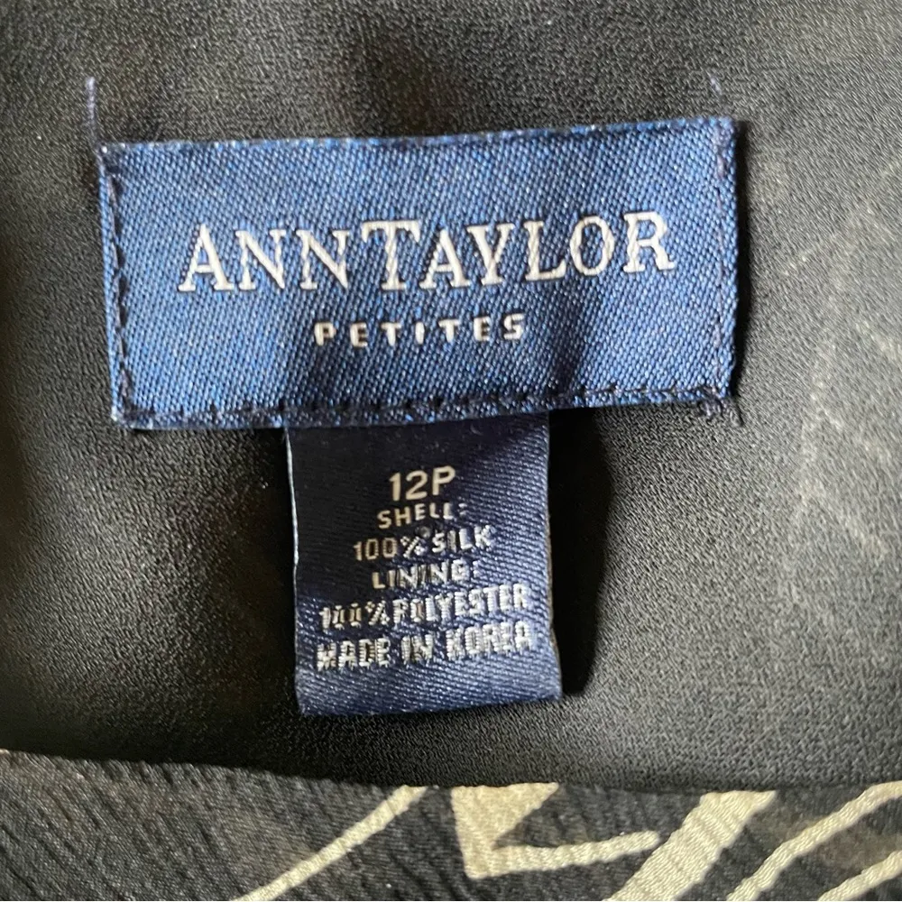 Vintage Ann Taylor Silk Chiffon Tie Belt Midi Autumn Floral Dress Size 12P - Image 3