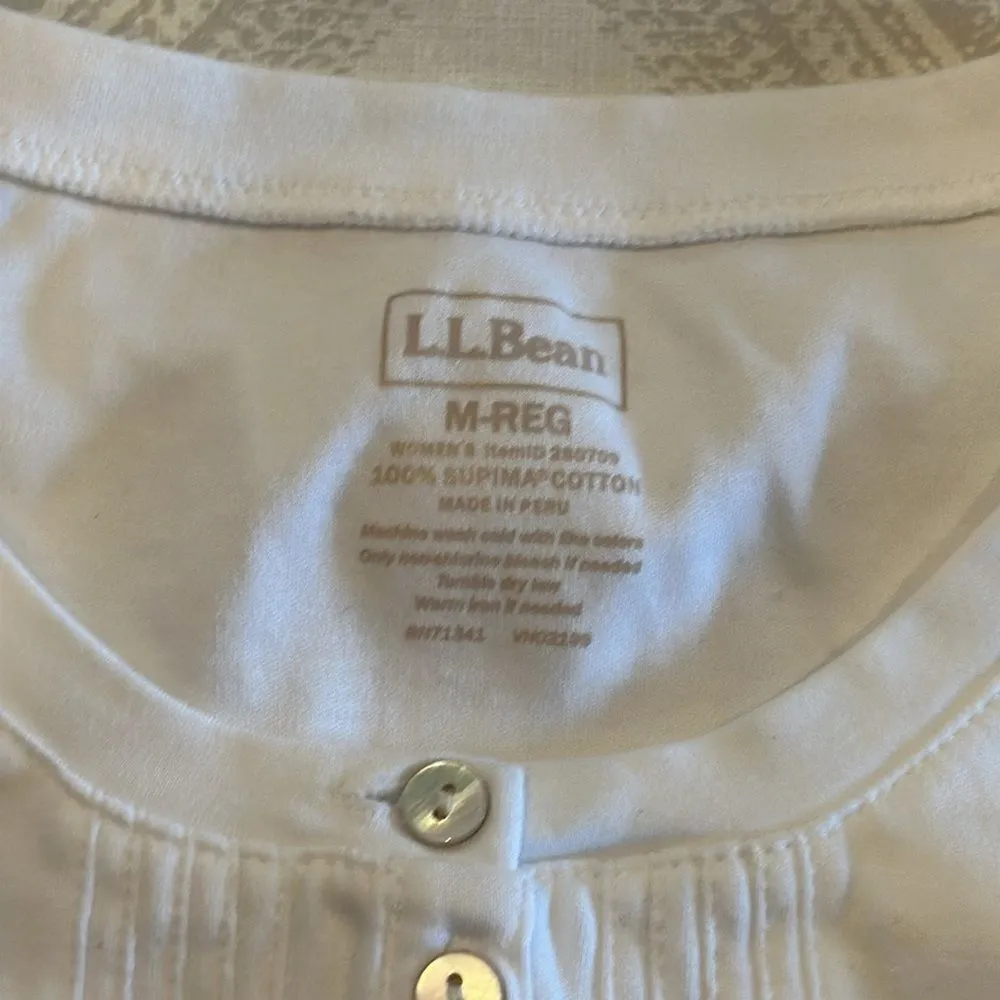 LL Bean Women’s White Half Button Down Tank Top Size M - Image 4