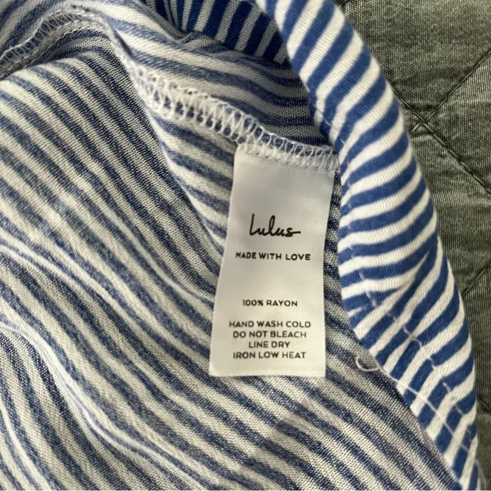 NWT, Lulu’s Adrift Navy Blue and White Striped Tank Top, Sz S - Image 11