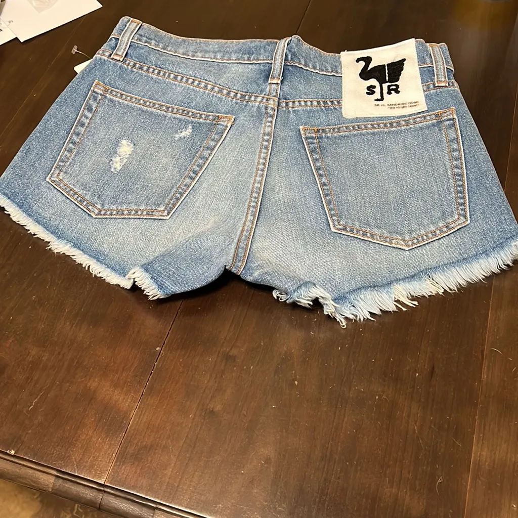 FP Denim Shorts With Side Zippers and Raw Hem - Image 7