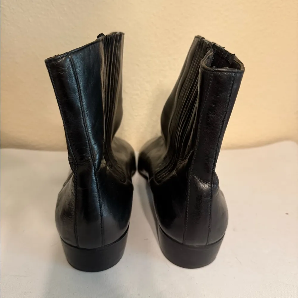 Mario Bruni Vintage Leather Boots Black Ankle Zip Italian Made Women’s 11 Retro - Image 3