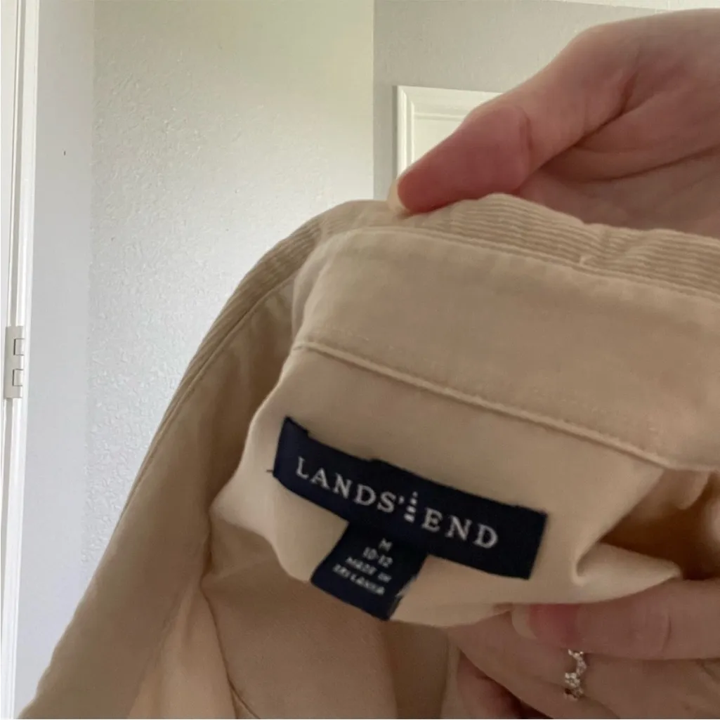 Lands End Light Tan Corduroy Button Down Top - Image 5