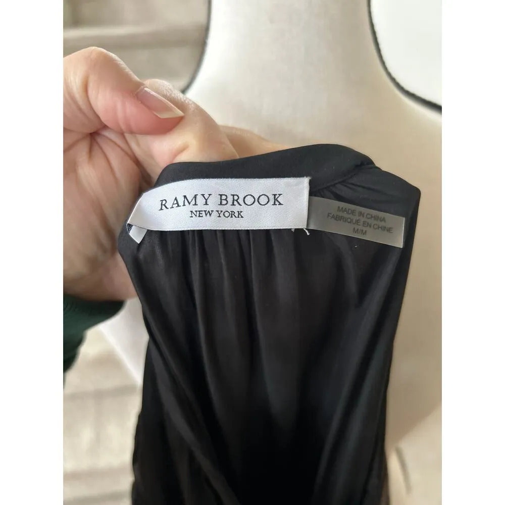 Ramy Brook Rosey Black Blouson Lace Sleeve Boho Mini Dress - Image 6