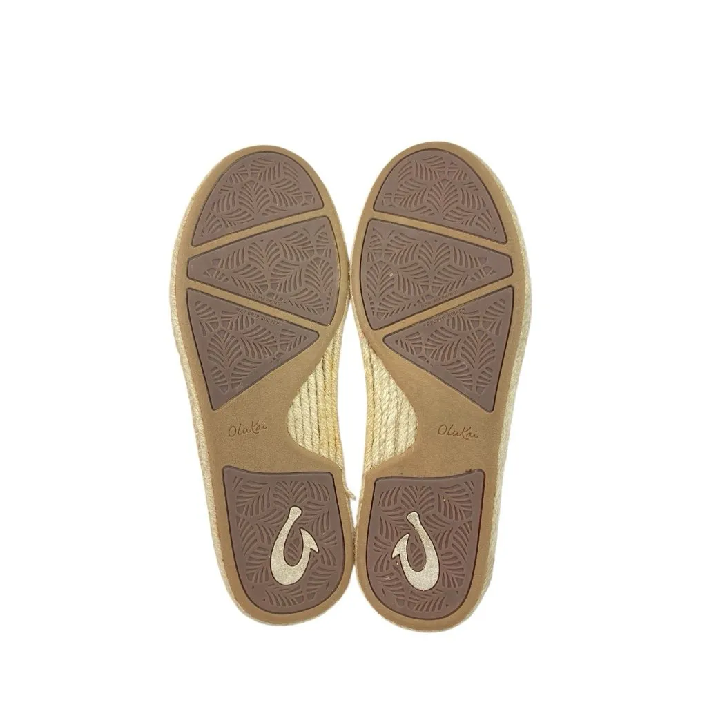 *Olukai Pink Kaula Pa'a Kapa Espadrilles Shoes Womens Size 8 Fold Heel Slip On - Image 12