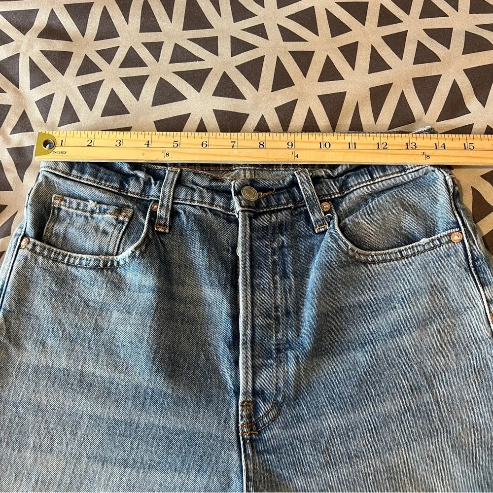 We The Free Stella Skinny Jeans High Rise Button Fly Skinny Light Rigid Denim 28 - Image 12