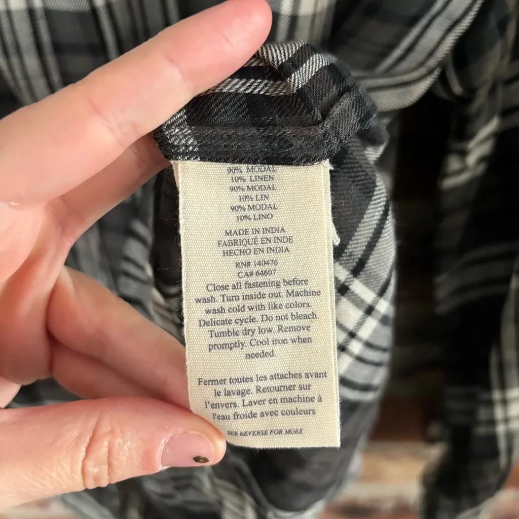 Faherty Drift Button Down Long Sleeve Shirt Top in Timberwood Plaid, XS - Image 7