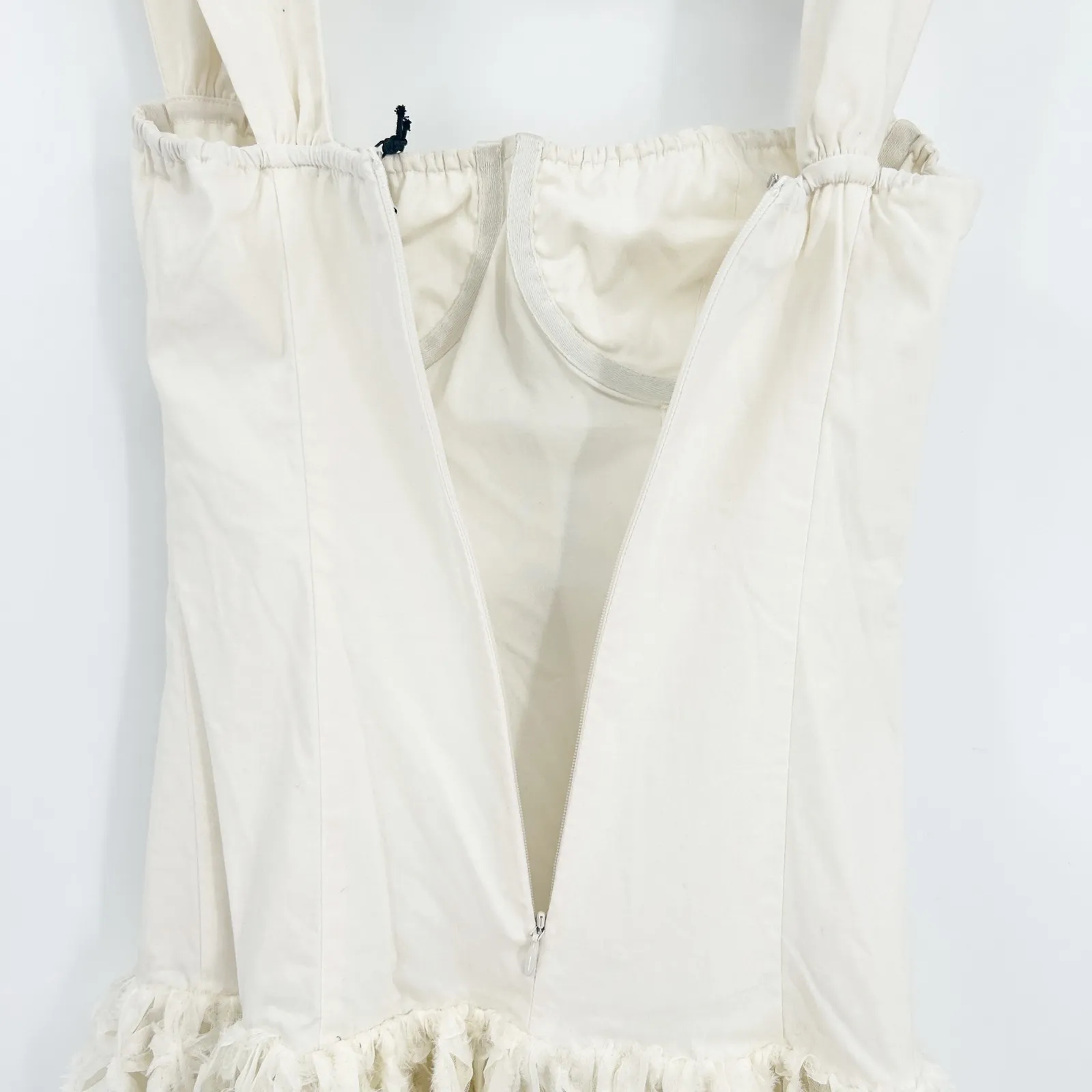 NWT WeWoreWhat Revolve Womens Dainty Floral Corset Lace Midi Dress Size 8 Ivory - Image 10
