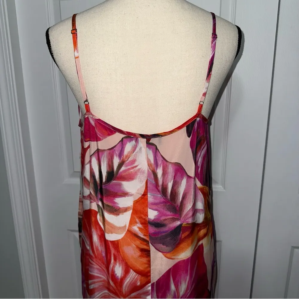 NWT Karen Kane tropical‎ Dress Soft Silky Cupro Breathable M Summer Cruise wear - Image 5