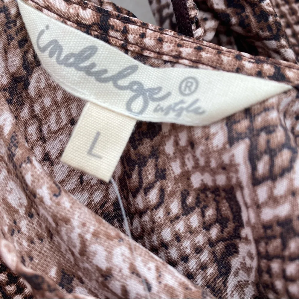 Indulge Long Sleeve Snake Print Flowy Hi Lo Dress Size L - Image 9