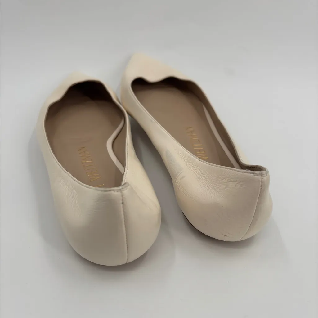 Stuart Weitzman Emilia Pointed Toe Flats in Seashell - Image 8