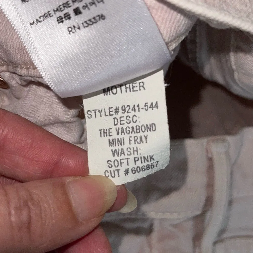 Mother Superior The Vagabond Mini Fray Skirt in Soft Pink‎ Size 26 Pink - Image 10