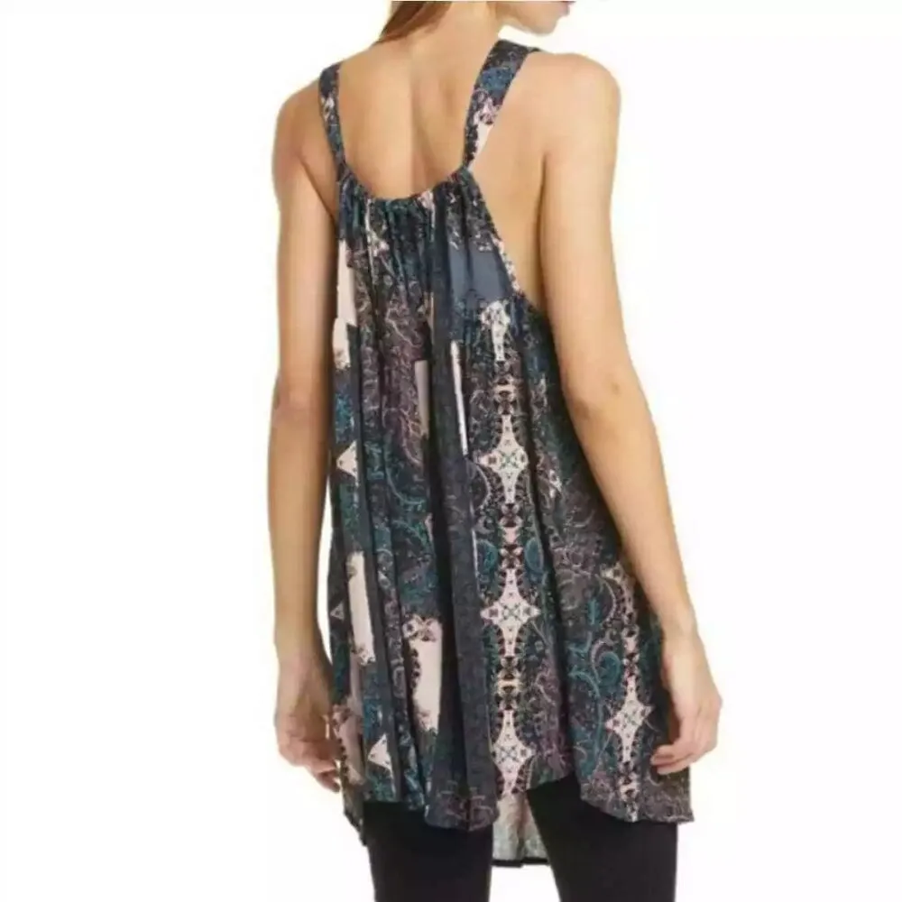 Free People Count Me in Trapeze Tunic in Paisley Black Combo Size S NWT - Image 2