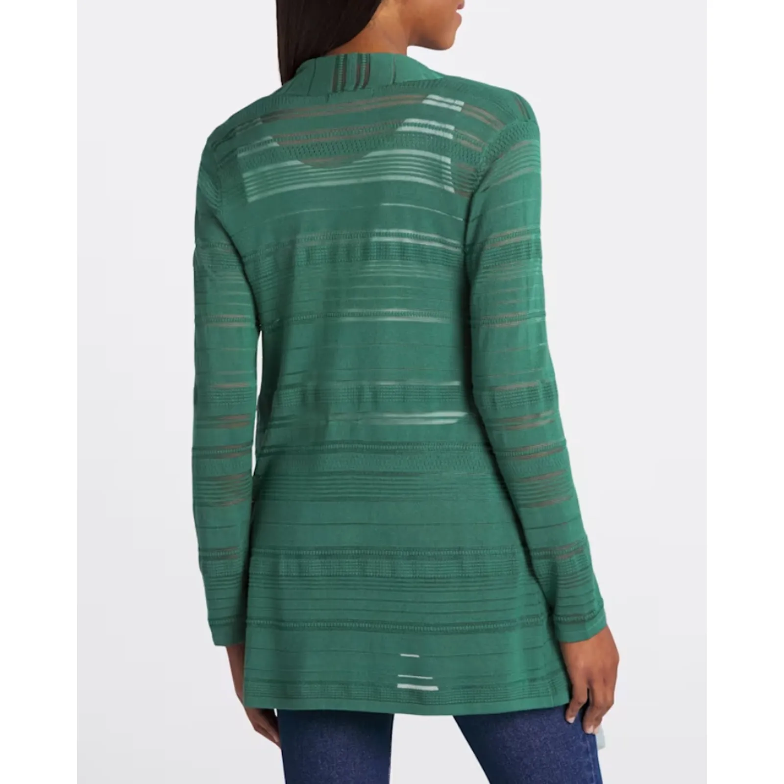 41 Hawthorn (S) Etelan Variegated Pointelle Stitch Open Cardigan - Image 7