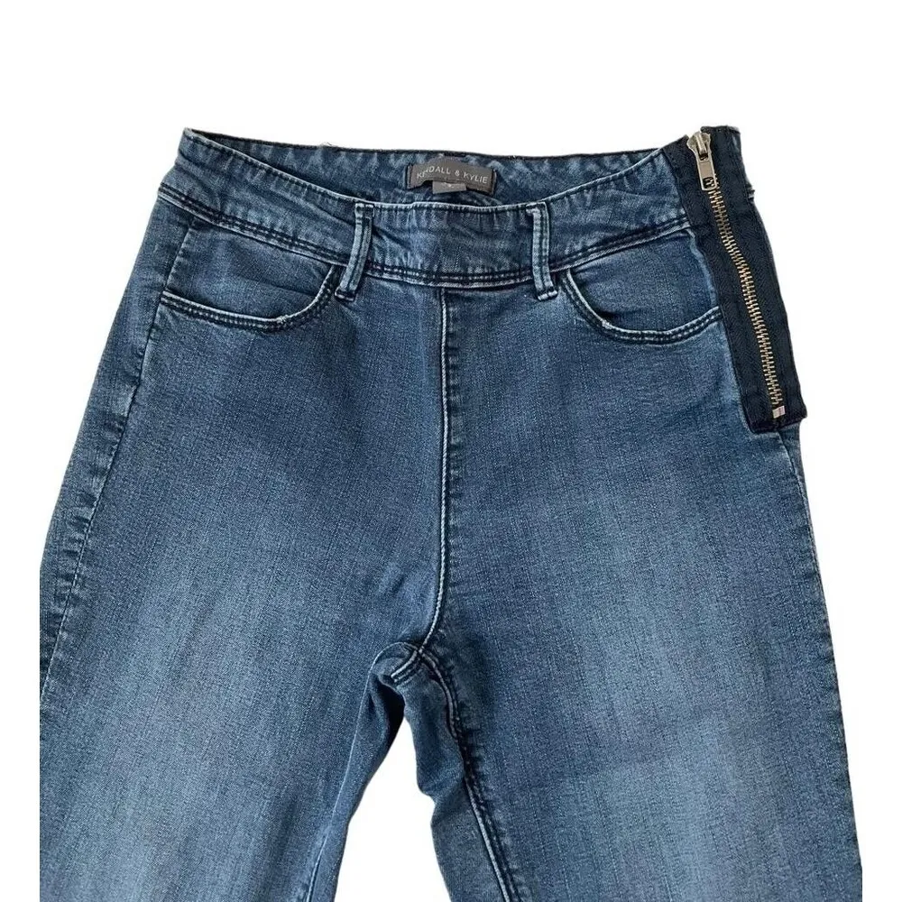 Kendall & Kylie Women Size 3 Leggings Denim Blue High Rise Stretch 5-241 - Image 6