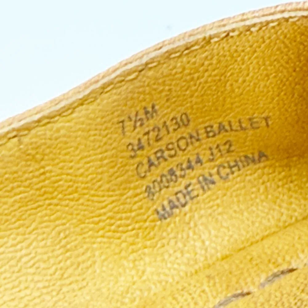 Frye  Carson Ballet Flat Cognac Yellow Leather Pull-On Women's Size 7.5M FLAW - Image 9