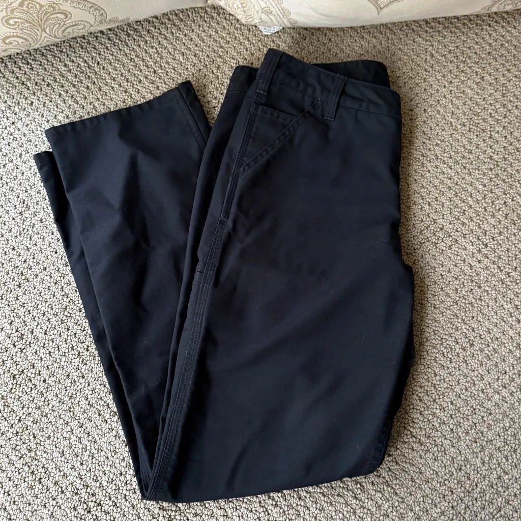 Carhartt Women's Black Rugged Flex Relaxed Fit Canvas Straight Leg Work Pants - Image 4