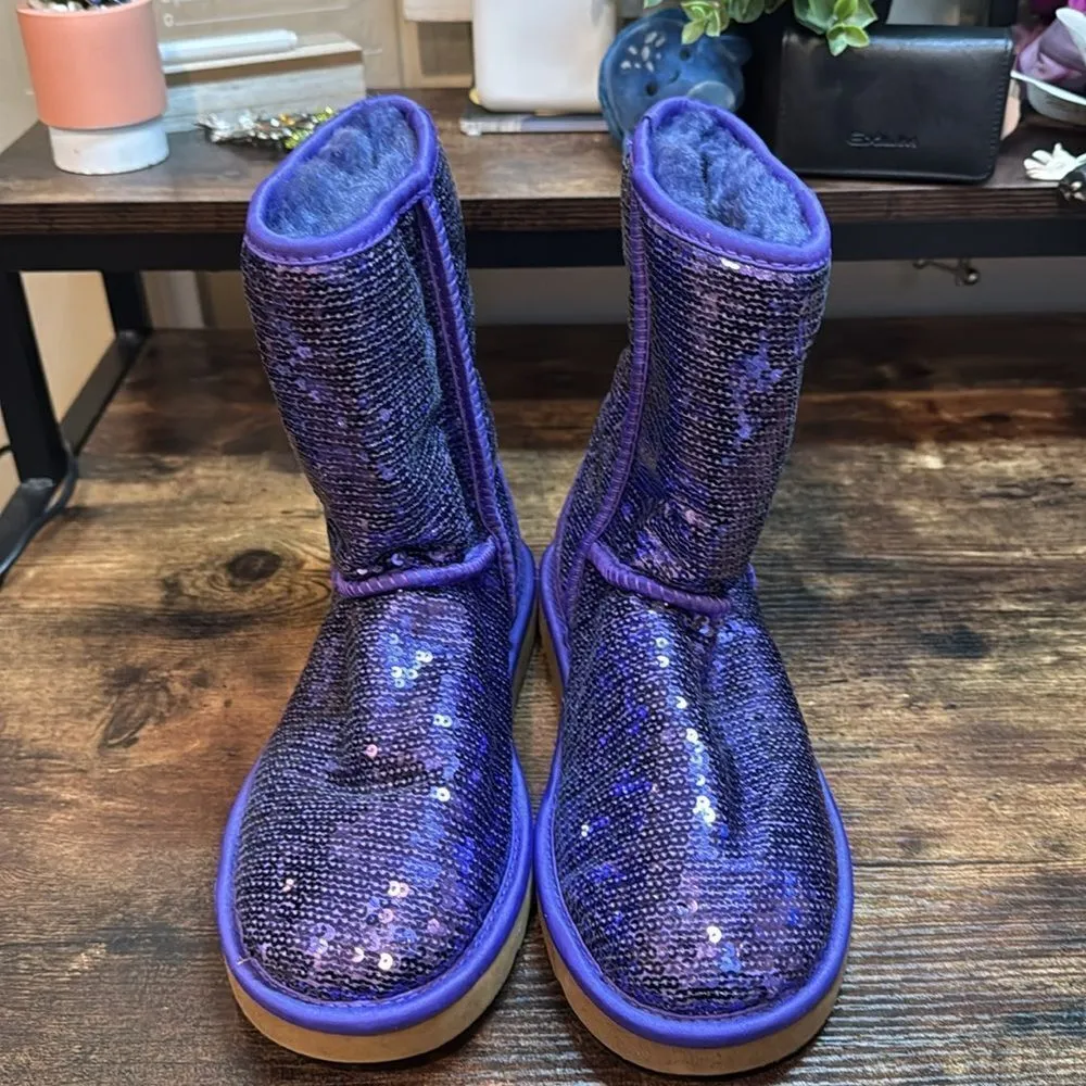 Ugh Purple Sequin Boots‎ size 7 - Image 5