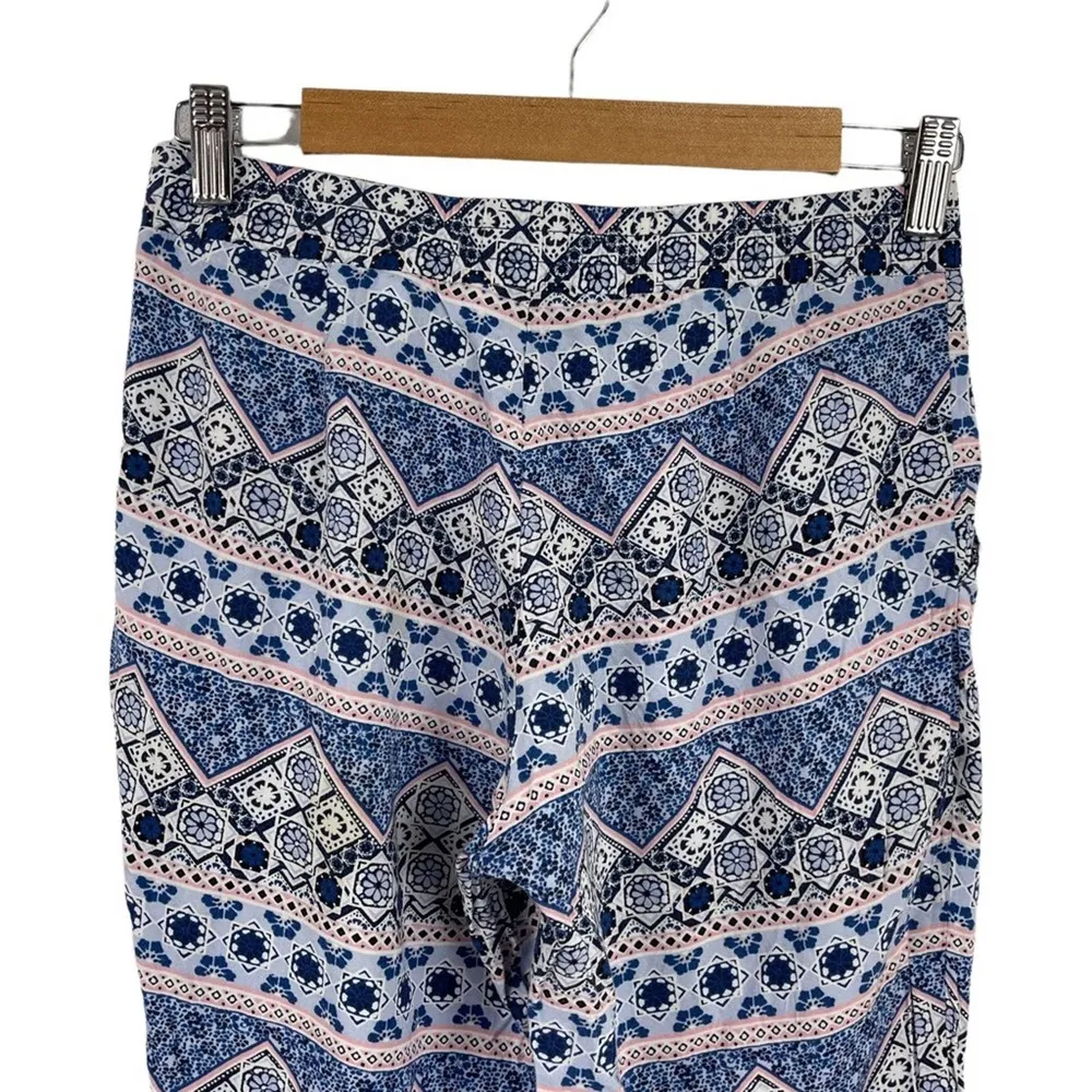 Divided Womens Size 4 Tribal Print Straight Leg High Waist Pants Blue - Image 6