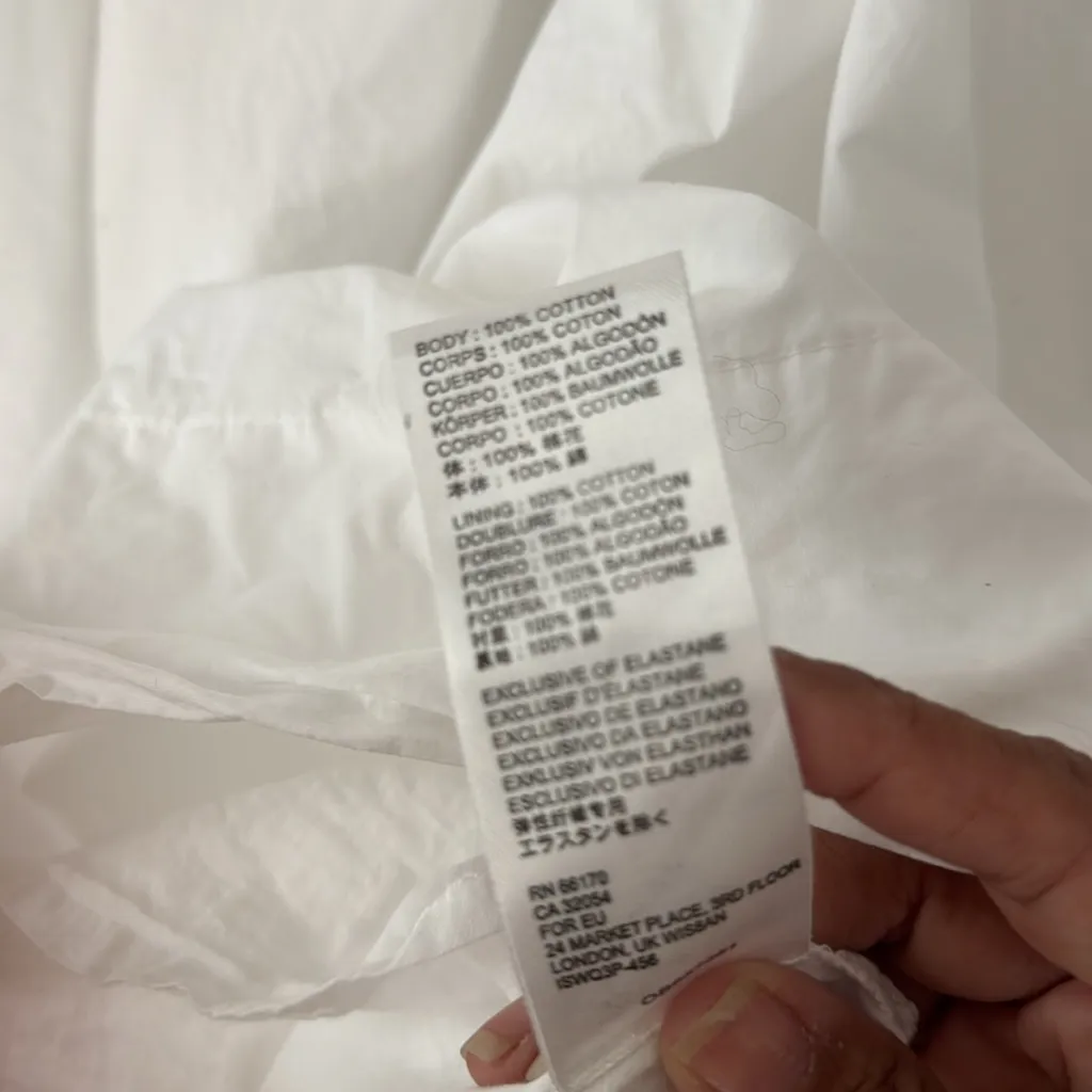 FREE PEOPLE LILAH PLEATED TUBE WHITE POPLIN MIDI DRESS Romantic Prairie Summer - Image 5