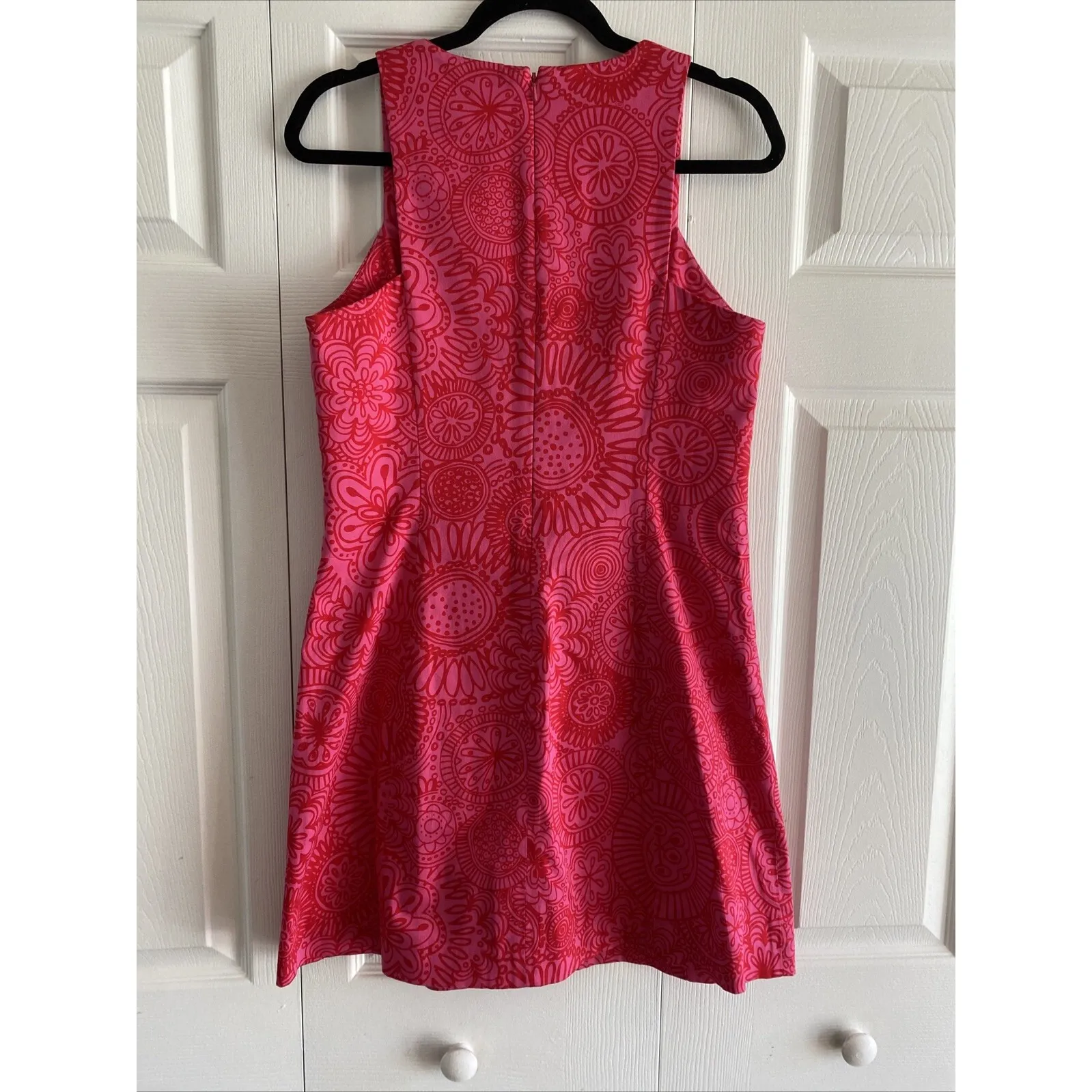 Southern Tide Womens 10 Pink Floral Shift Dress Preppy Coastal - Image 6