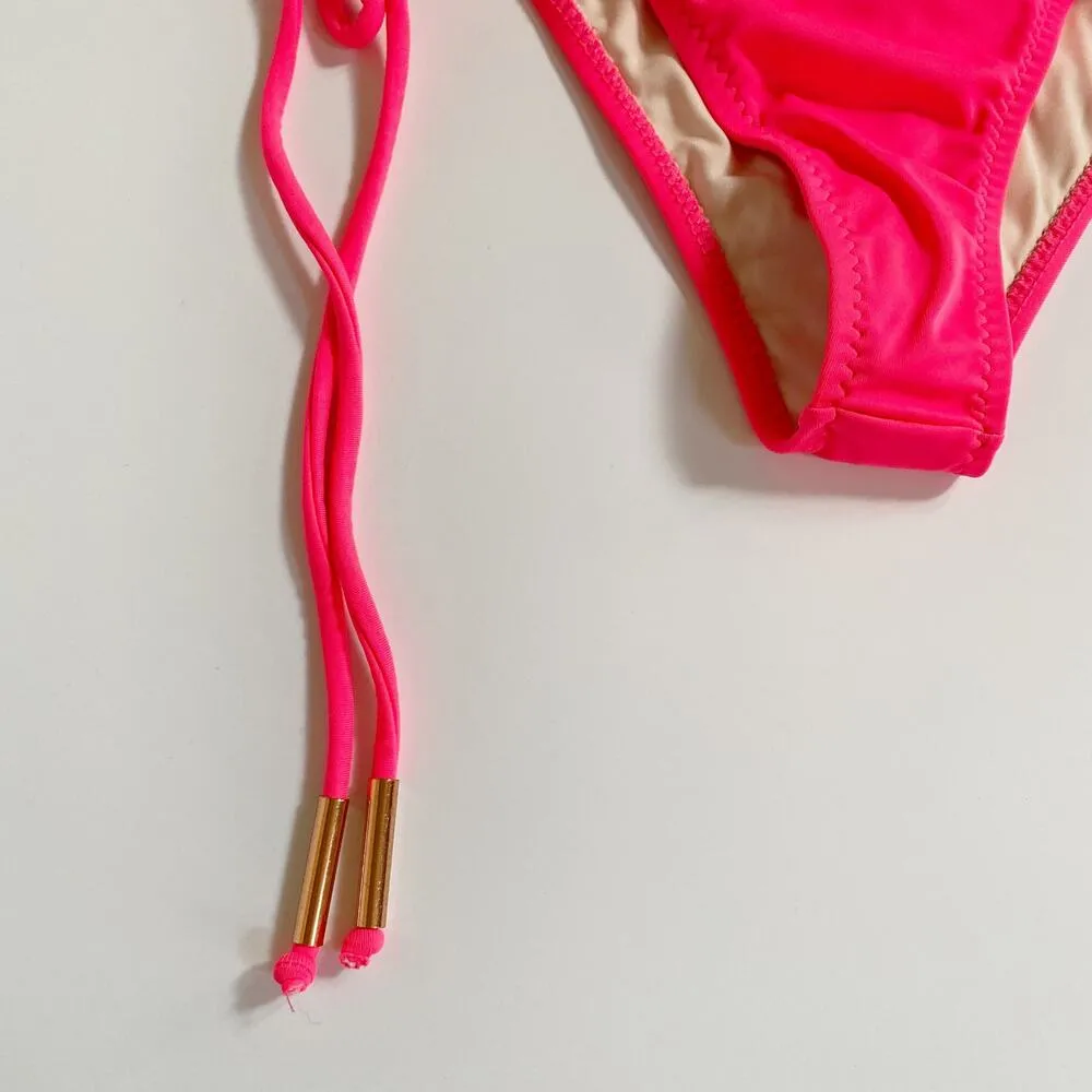 Eberjey Womens Pink String Bikini Bottoms Swim Suit Size L NWT Resort Beach Vaca - Image 3