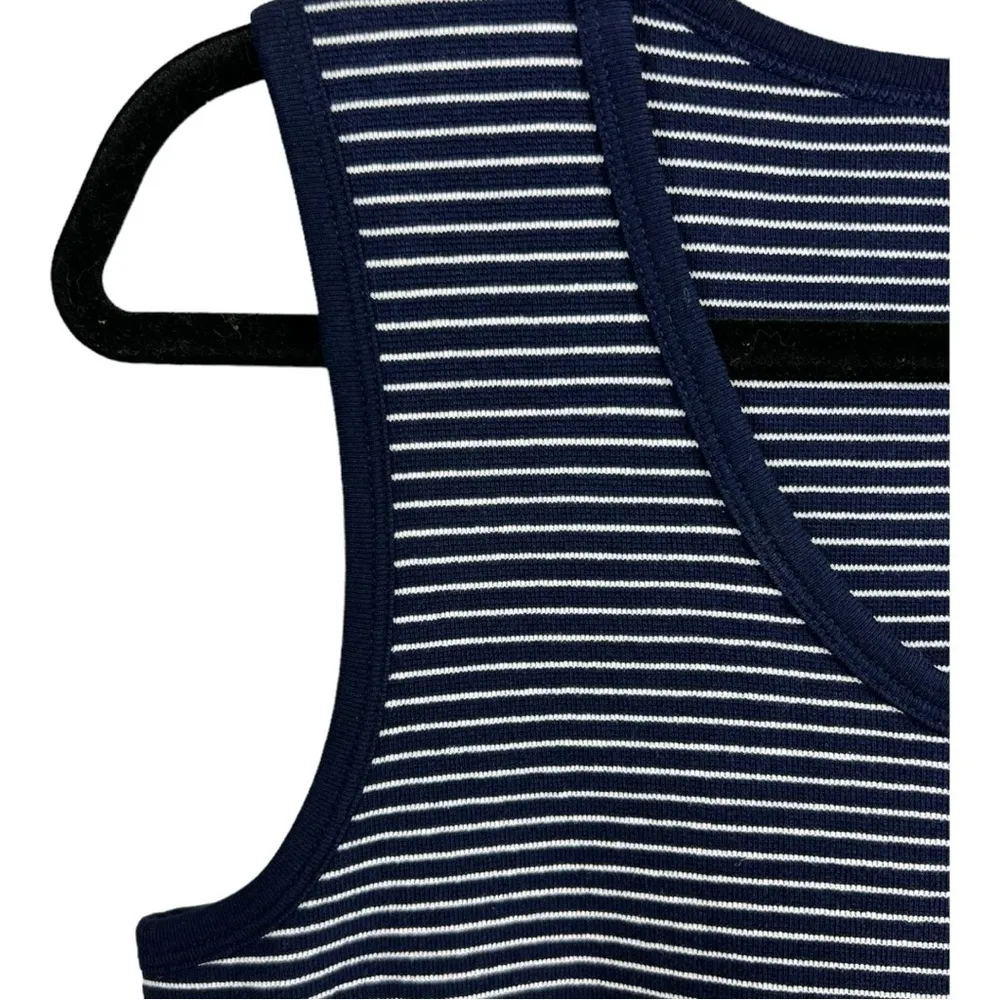 J. Crew Sleeveless‎ Cotton Striped Tank Dress Size Medium Petite Preppy Nautical - Image 5