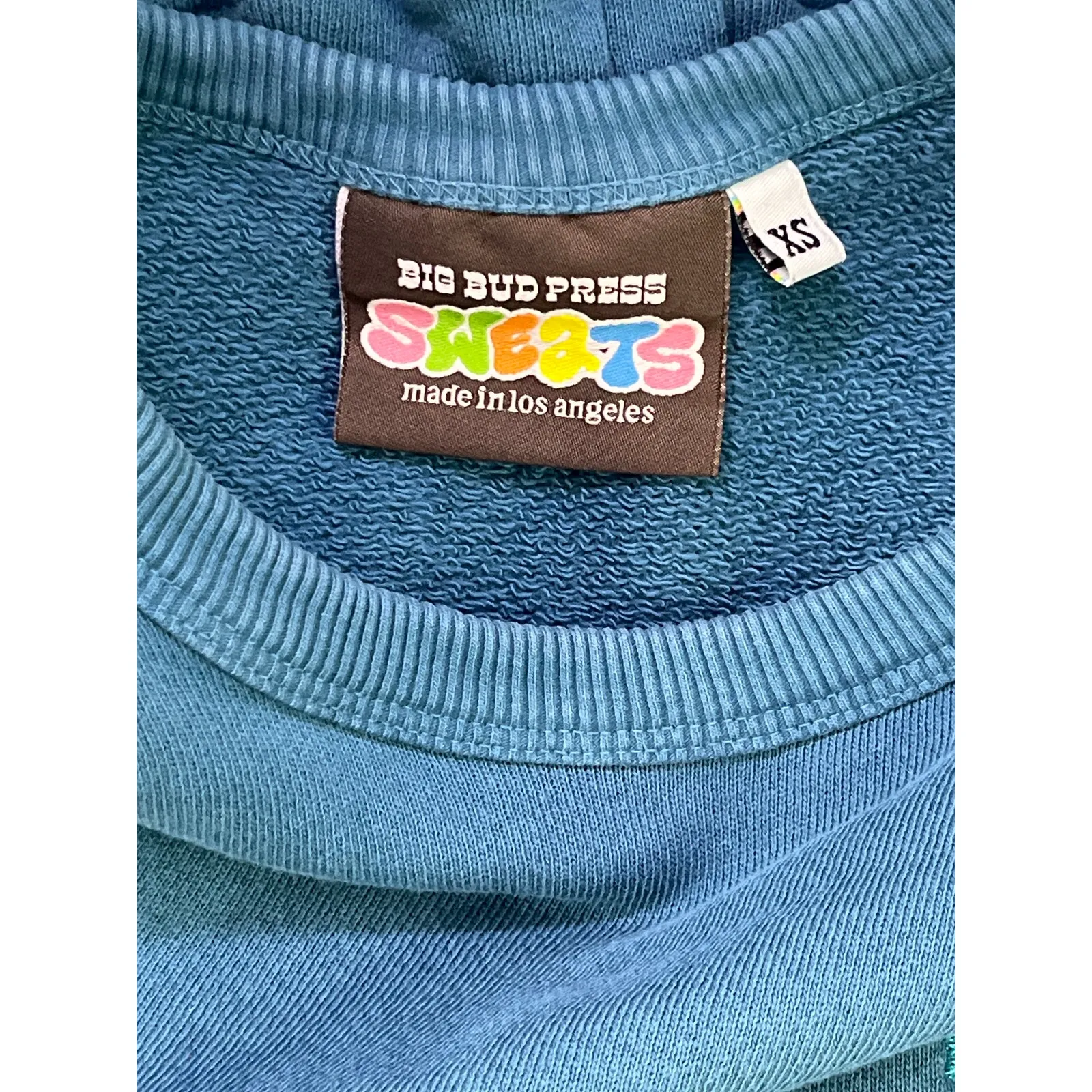 Big Bud Press Teal Blue Cotton Crewneck Sweatshirt XS Made In Los Angeles Size undefined - Image 3