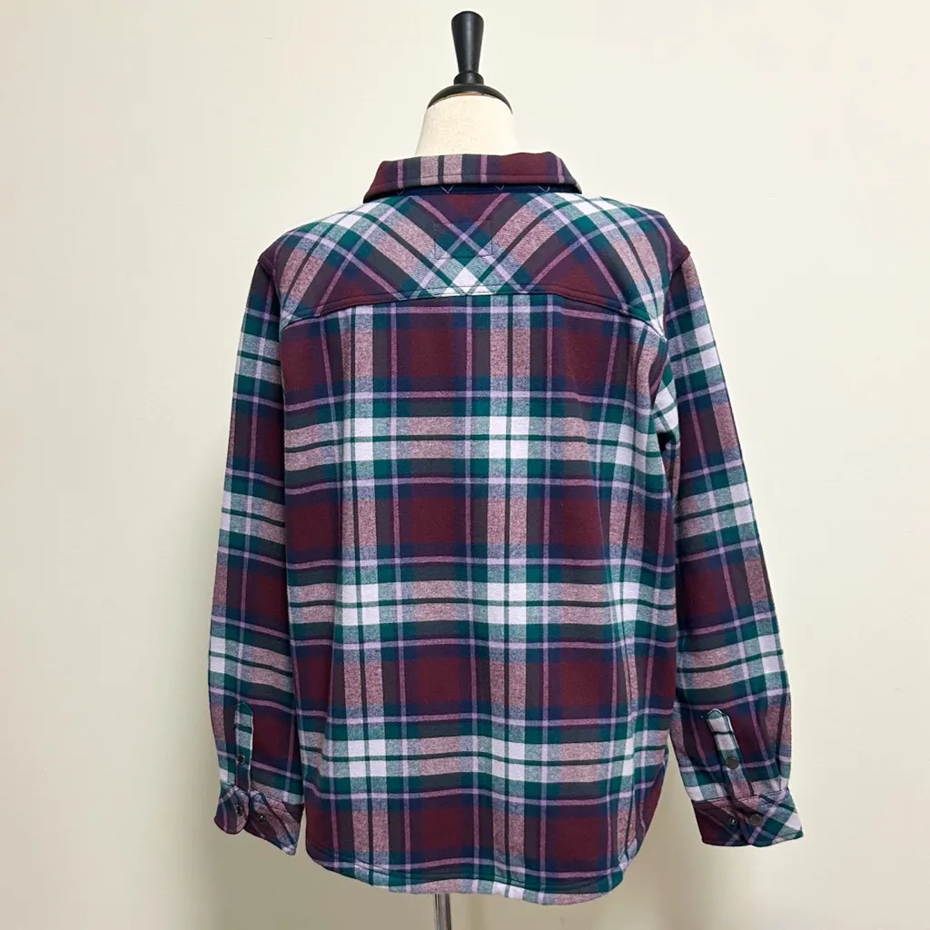Eddie Bauer Plaid Flannel Snap Button Fleece Lined Shirt Jacket Shacket XXL NWT - Image 6