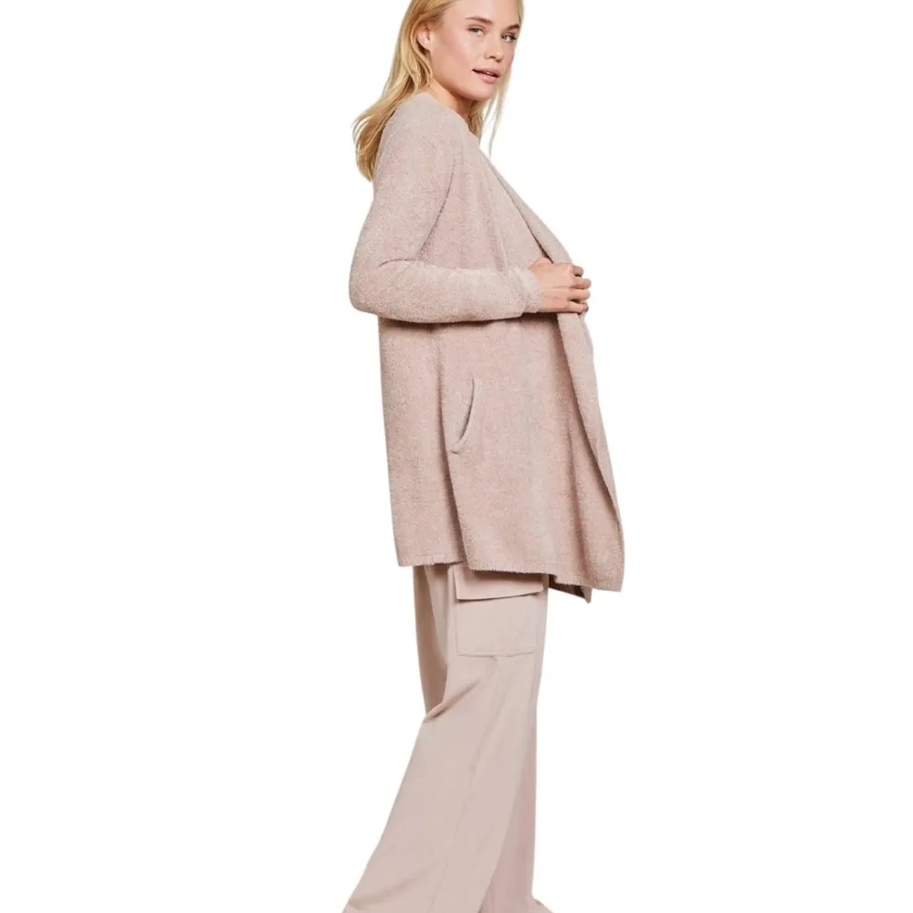 Barefoot Dreams Cozychic Lite Island Open Front Wrap Cardigan 903 Dize S/M Beige - Image 11