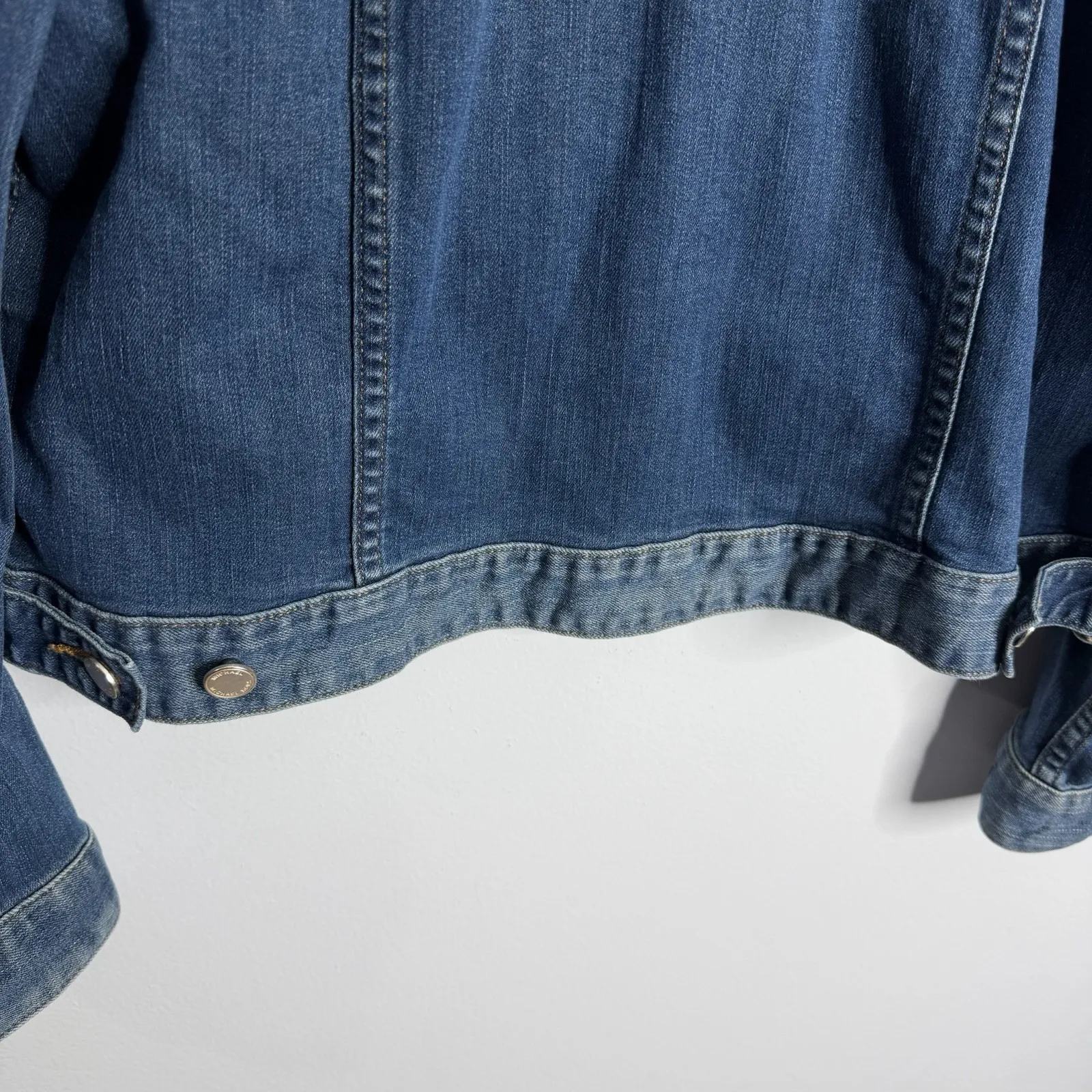 Michael Kors Women's XL Denim Jean Jacket Stretch Casual Streetwear Blue - Image 6