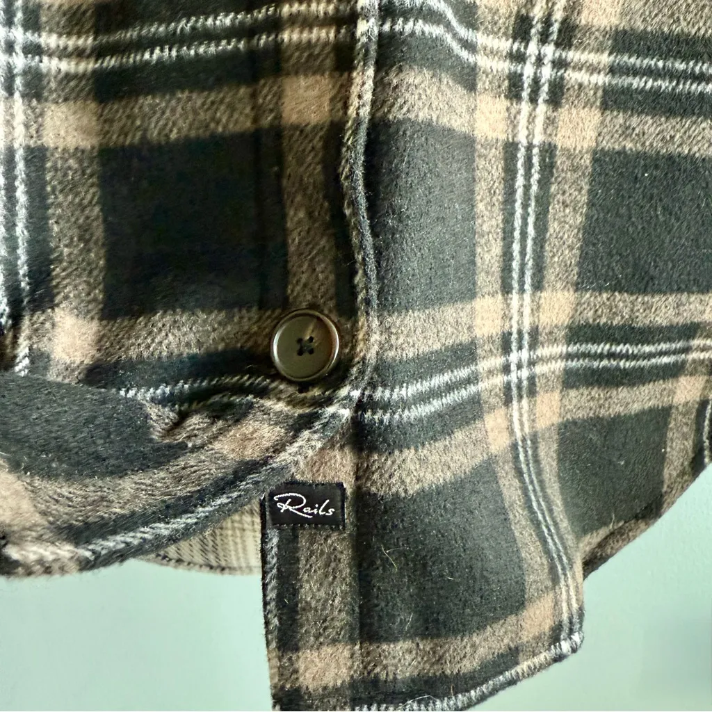 Rails Ridley Shacket Button Up Jacket, Mint Grey Mixed Plaid | Size XS - Image 7