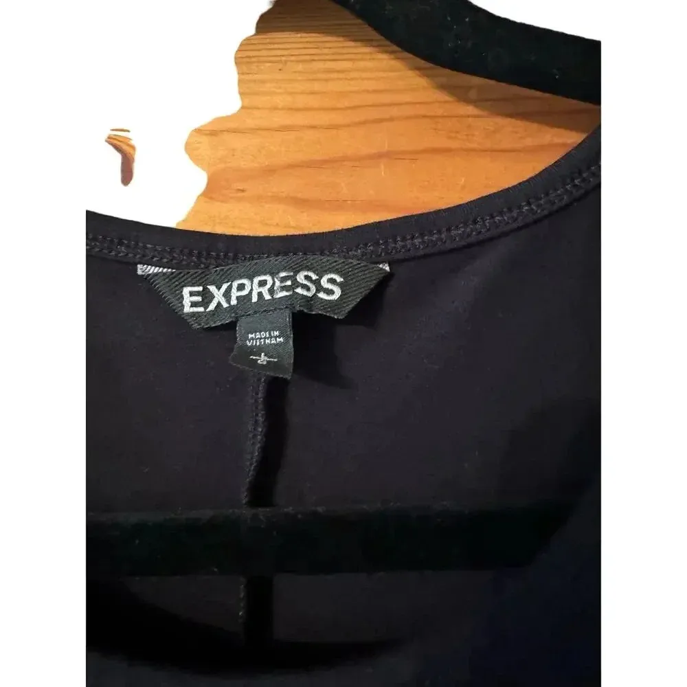 EXPRESS stretch knit studded embelished racer back tank dress L Date night - Image 5