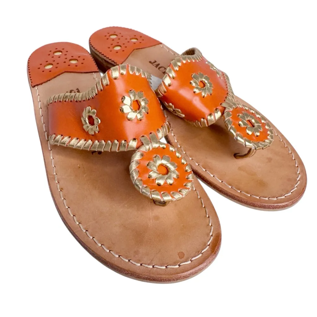 JACK ROGERS NAVAJO ORANGE THONG SANDALS SZ 8 - Image 3