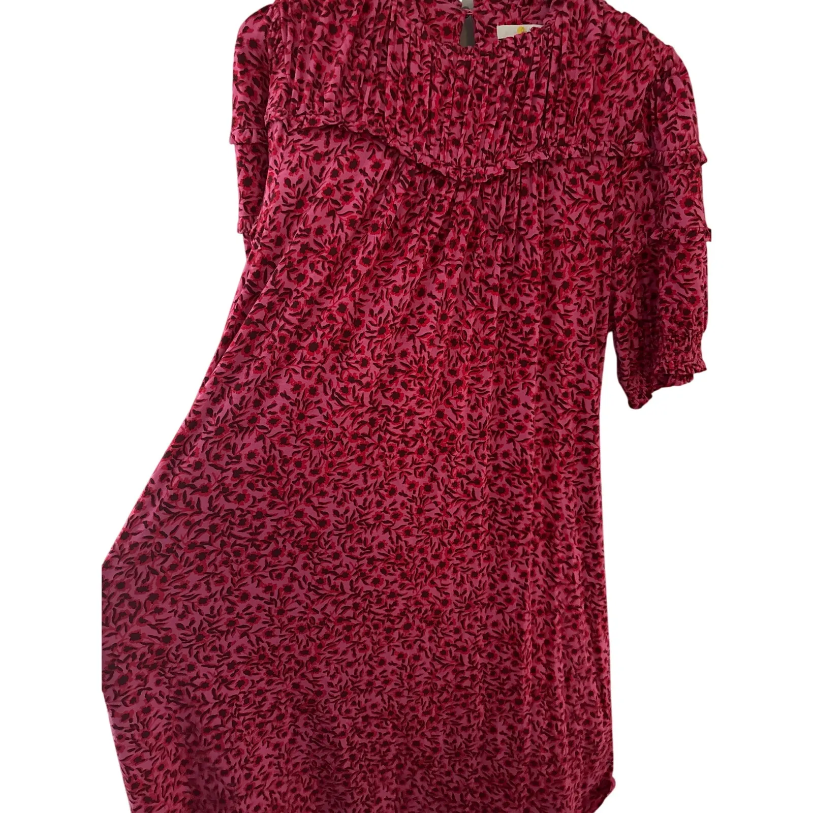 Boden Yoke Jersey Mini Dress Gin Fizz Abstract Vine Size 12R Pink - Image 12