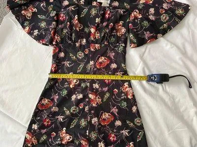 Vintage 60s / 70s  Floral Maxi Dress with Butterfly Sleeves Size Small - Image 10