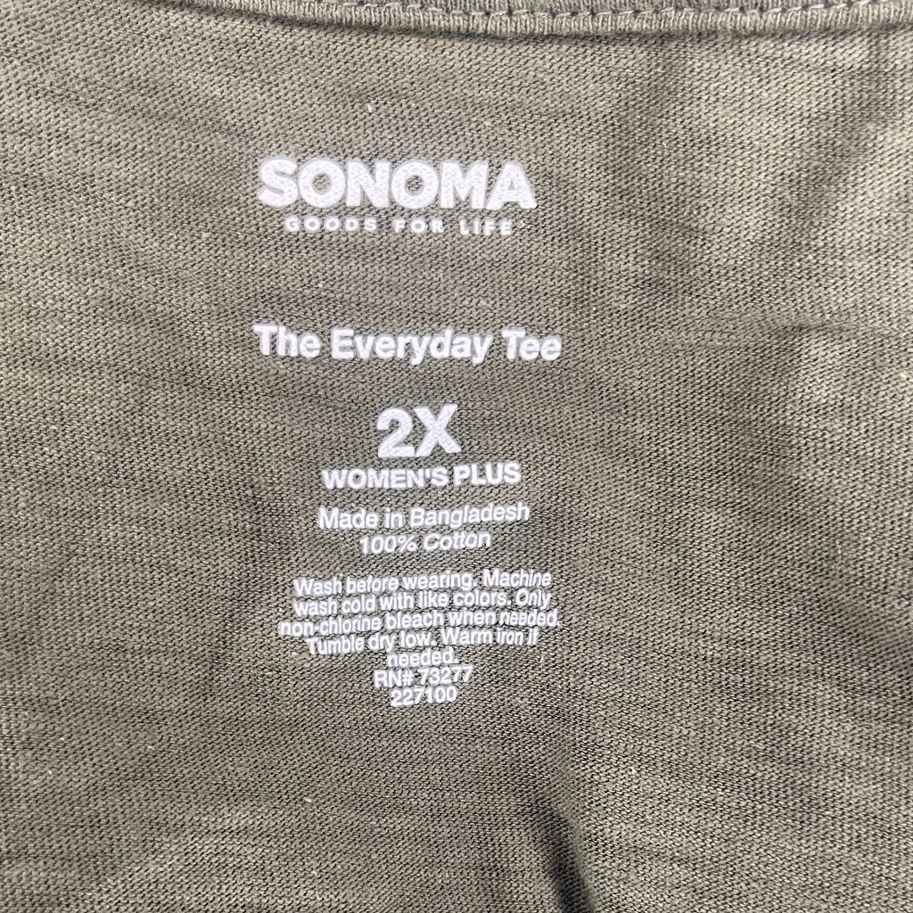 Sonoma Every Day Tee Women's Green V-Neck Short Sleeve -SIZE 2X Super Soft - Image 4