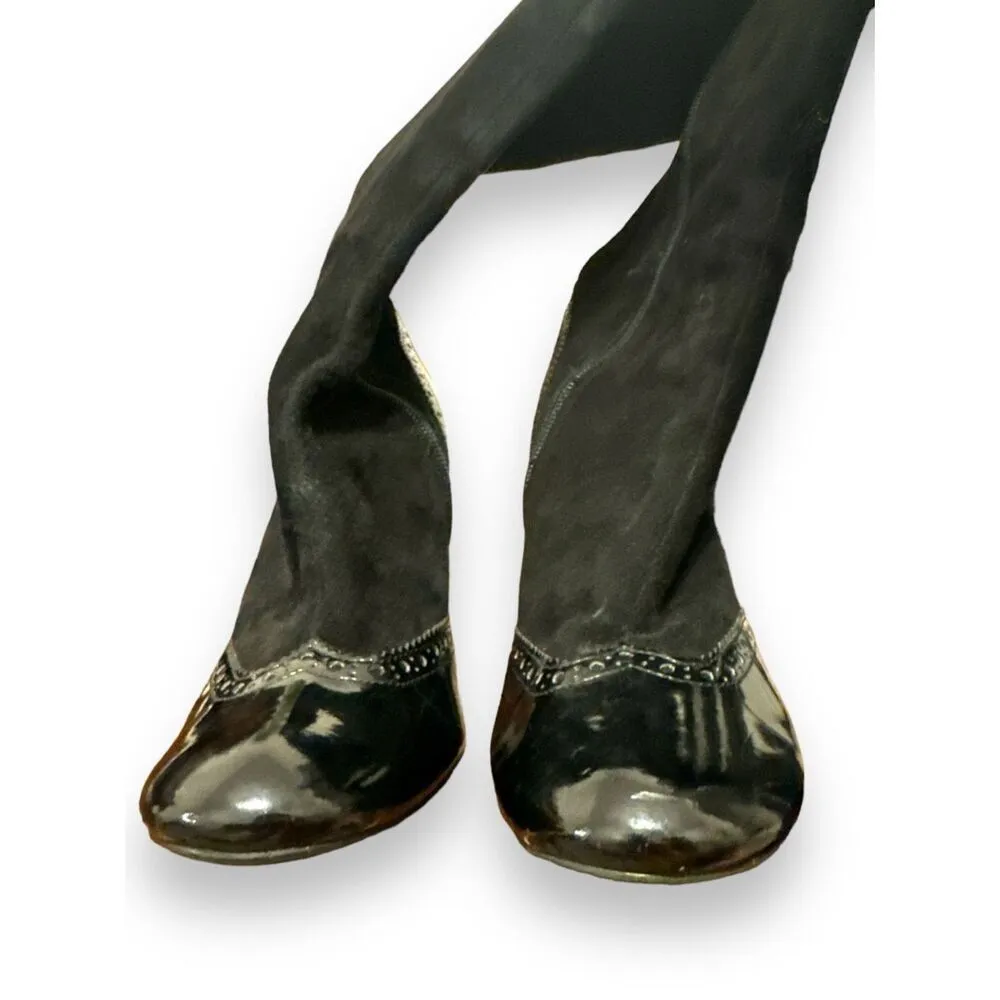 Vintage 90s Tahari Womens Maxie Suede Leather Flapper Knee Boots sz 8.5 Chic Y2K - Image 6