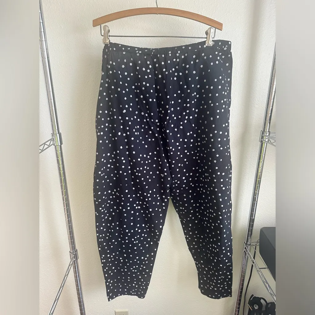 EILEEN FISHER Black and White Polka Dot Pants. - Image 5